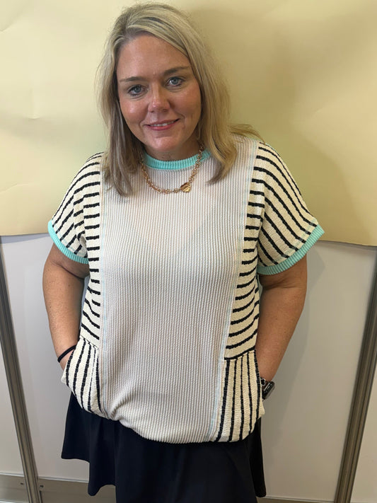 Heimish-Teal Stripe With Pockets